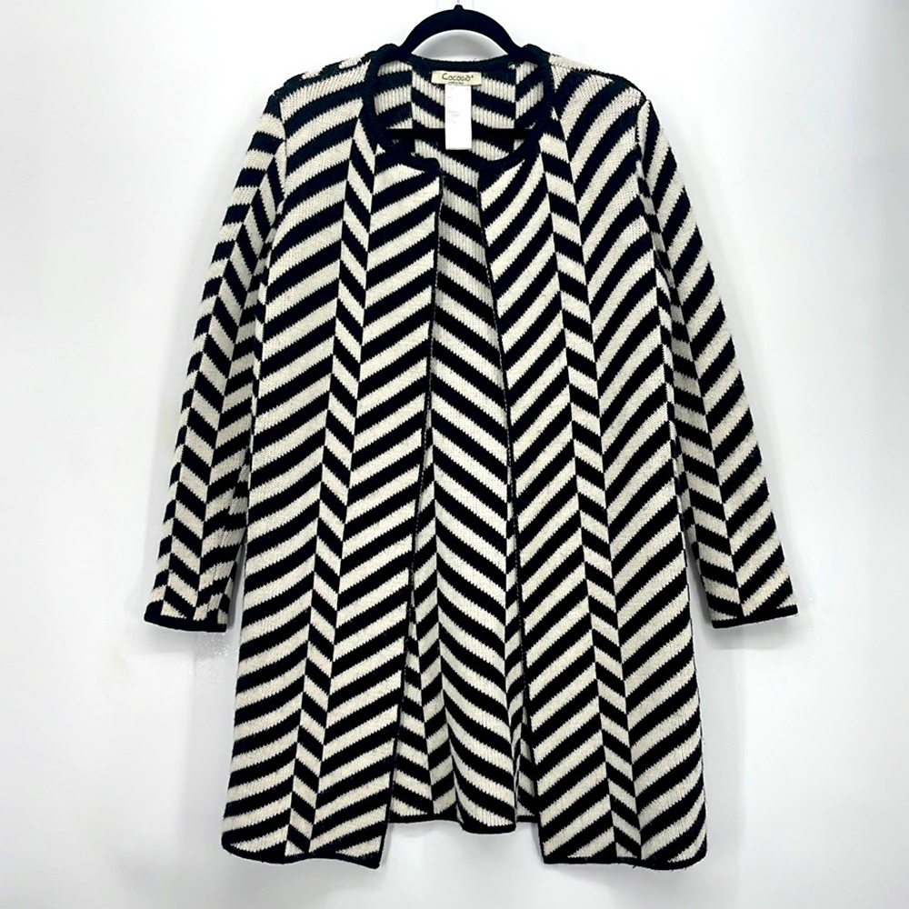 COCOGIO Italian Wool Blend Sweater Coat